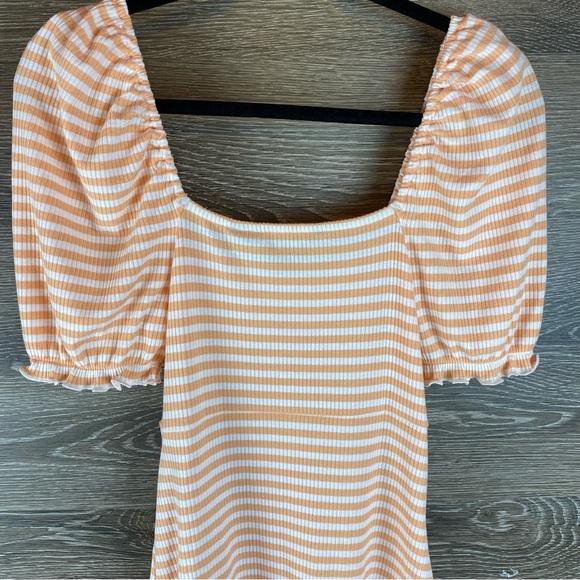 Vero Moda Nordstrom Maria the mini stripe dress coral/ white striped NWT Size M - Picture 8 of 10